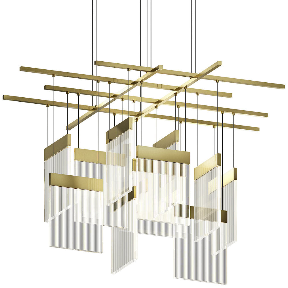 V Panels LED Large Multi-Light Pendant