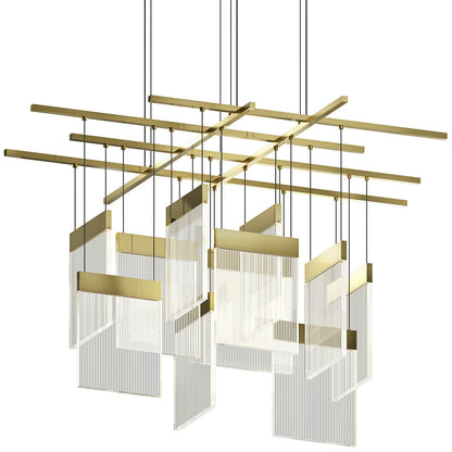 V Panels LED Large Multi-Light Pendant