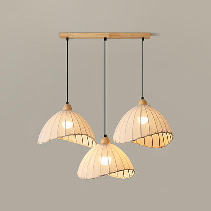 Sanna Pendant Lamp Model A L 31.5″ x H 59″ / L 80cm x H 150cm / Natural wood color & White Pendant light