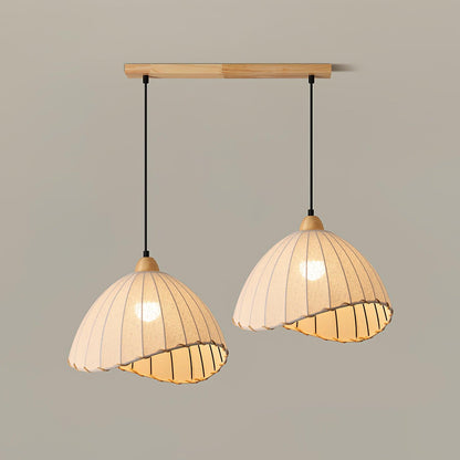 Sanna Pendant Lamp Model A L 19.7″ x H 59″ / L 50cm x H 150cm / Natural wood color & White Pendant light