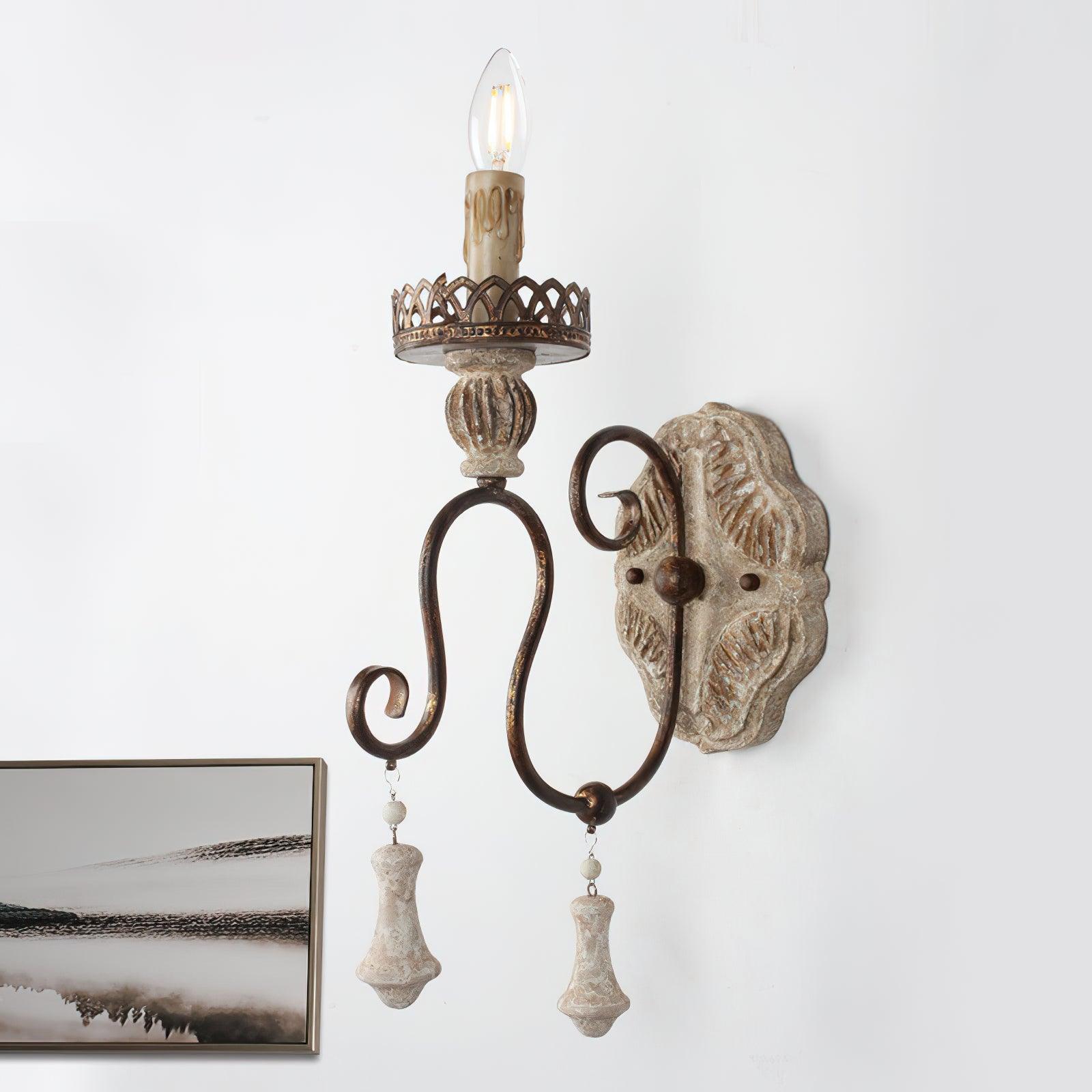 Santa Trinita Sconce W 3.9″ x H 11″ / W 10cm x H 28cm / Old white Wall lamp