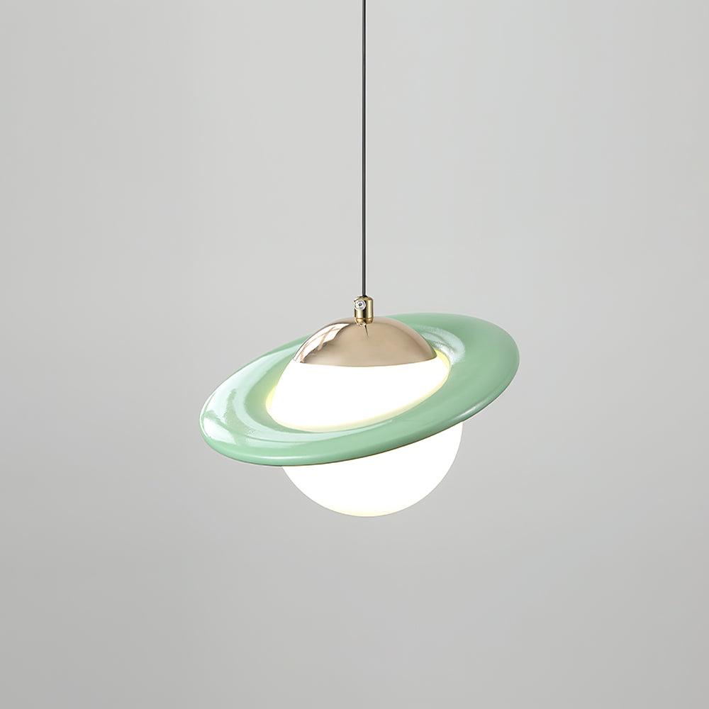 Saturn Planet Pendant Lamp Dia 7.8″ x H 7.8″ / Dia 20cm x H 20cm / Green / Warm White Pendant light