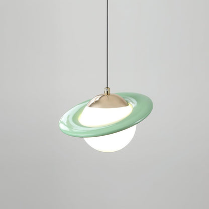Saturn Planet Pendant Lamp Dia 7.8″ x H 7.8″ / Dia 20cm x H 20cm / Green / Warm White Pendant light