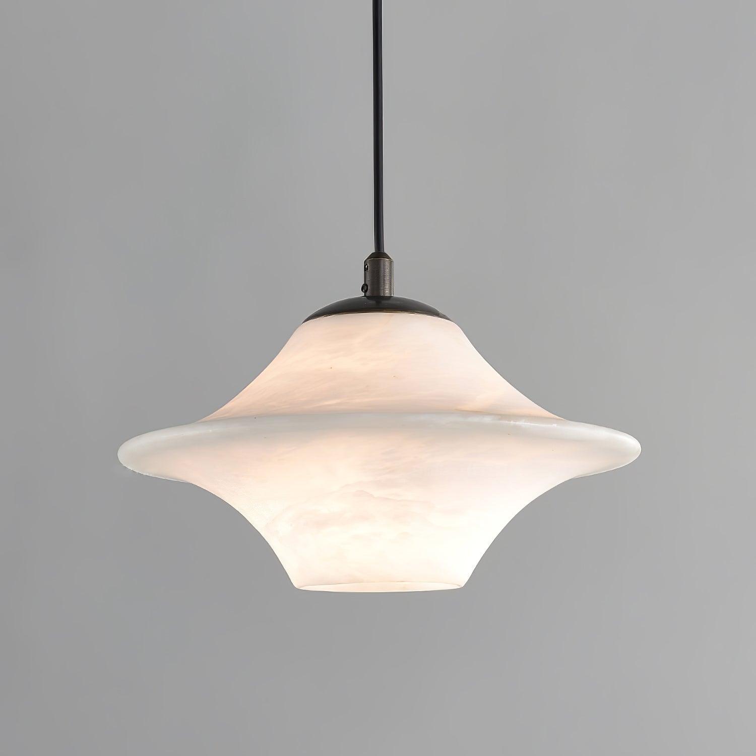Saucer Alabaster Pendant Light Dia 8.7″ x H 5.5’’ / Dia 22cm x H 14cm / Black & White Pendant light