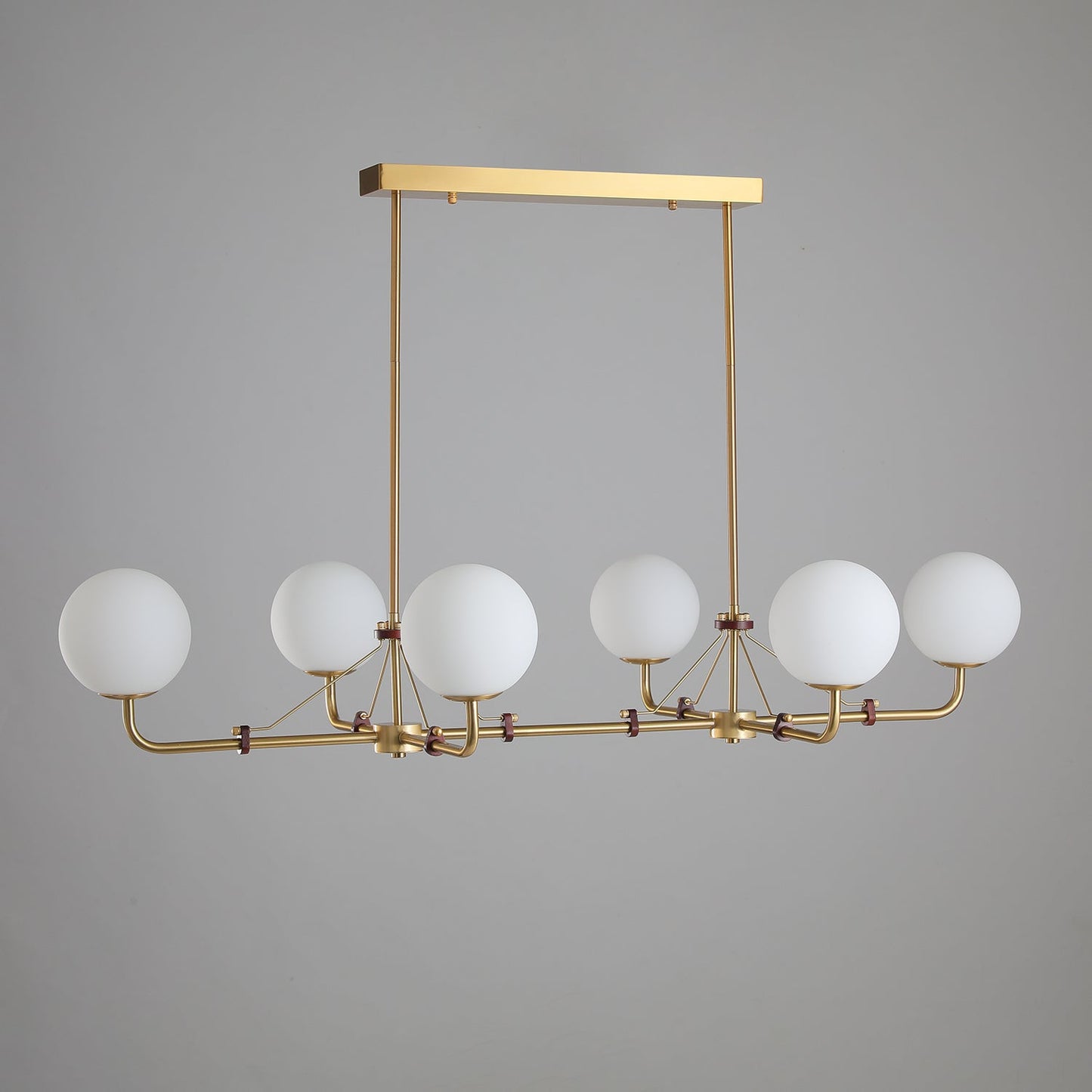 Savanna Chandelier 6-lights ? 49.2″ x H 9.4″ / Gold & White 1001 Chandelier