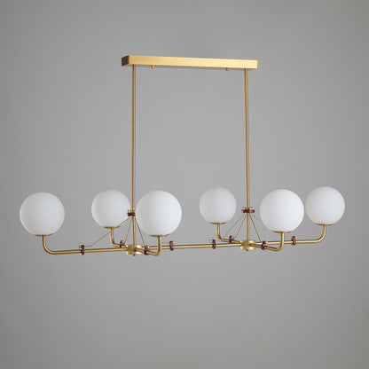 Savanna Chandelier 6-lights ? 49.2″ x H 9.4″ / Gold & White 1001 Chandelier