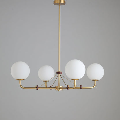Savanna Chandelier 4-lights ? 33.5″ x H 9.4″ / Gold & White 1001 Chandelier