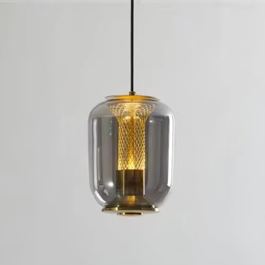 Savannah Glass Pendant Lights Dia 6.3″ x H 8.7″ / Dia 16cm x H 22cm / Gold + Smoke grey / Warm Light Pendant light