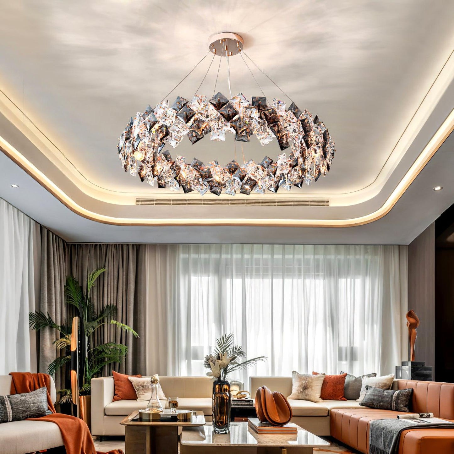 Scale Crystal Round Chandelier Chandelier