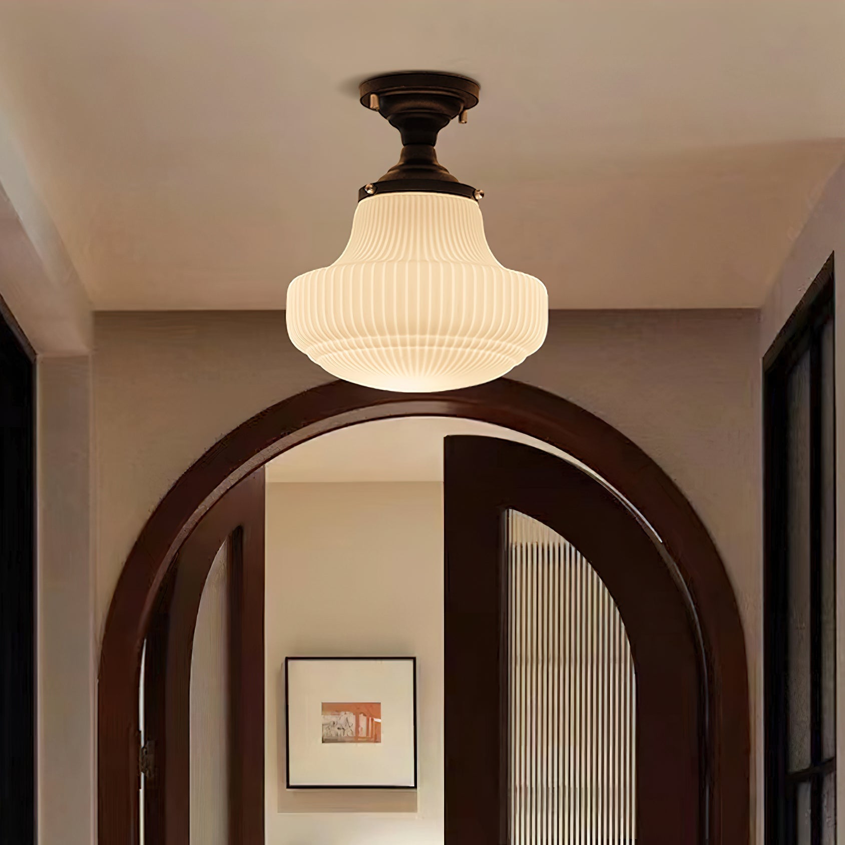 Schoolhouse Ceiling Light ? 11″ x H 13″ / Black & White Ceiling lamp