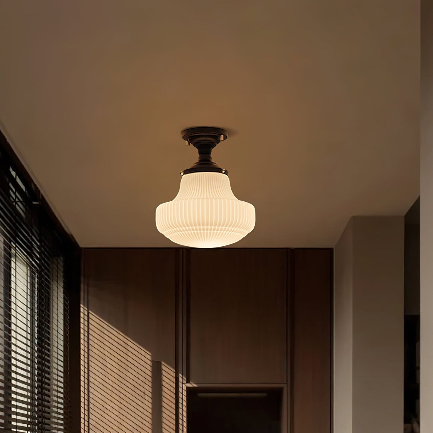 Schoolhouse Ceiling Light ? 11″ x H 13″ / Black & White Ceiling lamp