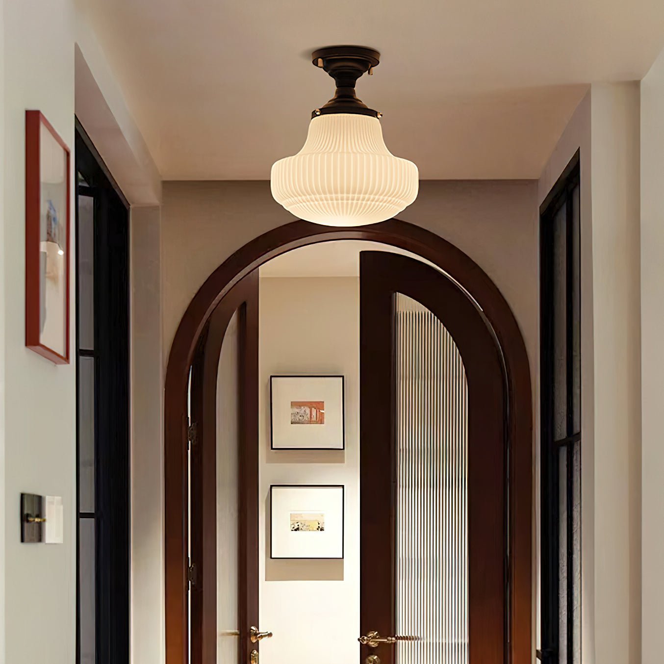 Schoolhouse Ceiling Light ? 11″ x H 13″ / Black & White Ceiling lamp