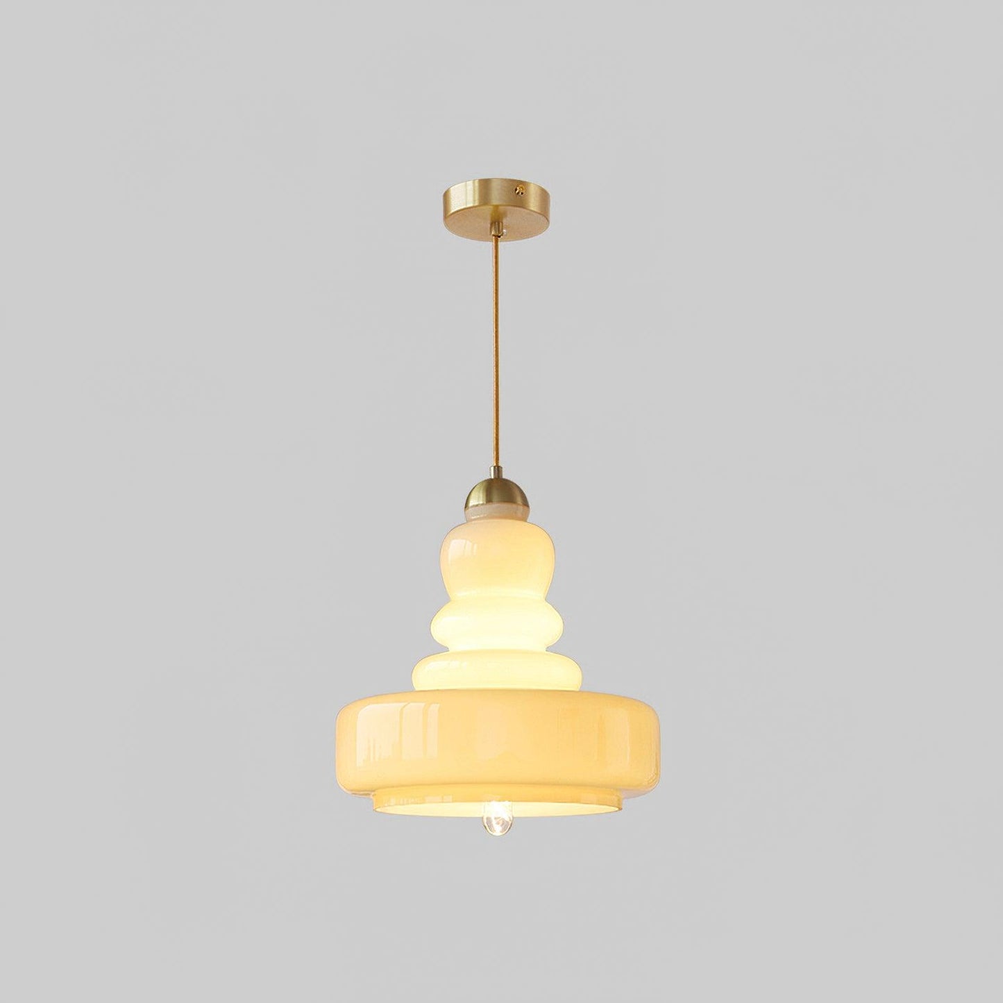 Schoolhouse Glass Pendant Light ? 11.8″ x H 47.2″ / Dia 30cm x H 120cm / Beige Pendant light