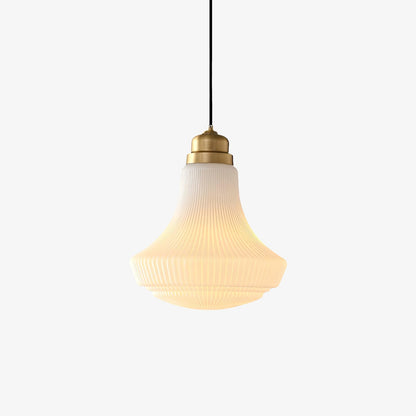 Schoolhouse Pendant Light Dia 11.8″ x H 13.8″ / Dia 30cm x H 35cm / Brass + White Pendant light
