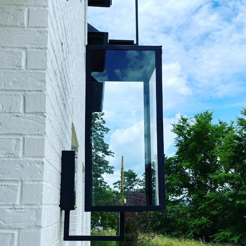 Black Outdoor Lantern lamp W 17 x D 29 x H 67 cm / W 6.6″ x D 11.5″ x H 26.5’’ / Black / Warm Light Wall lamp