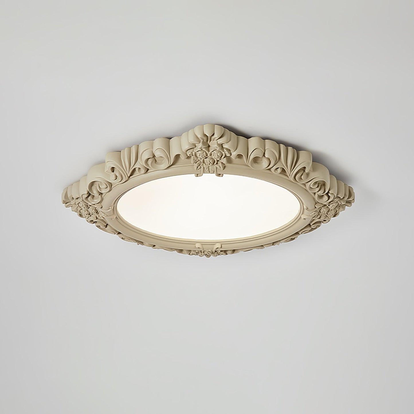 Sculpted Resin Ceiling Lamp ? 34.3″ x W 27.2″ x H 3″ / ? 87cm x W 69cm x H 7.5cm / Beige / Warm light Ceiling lamp