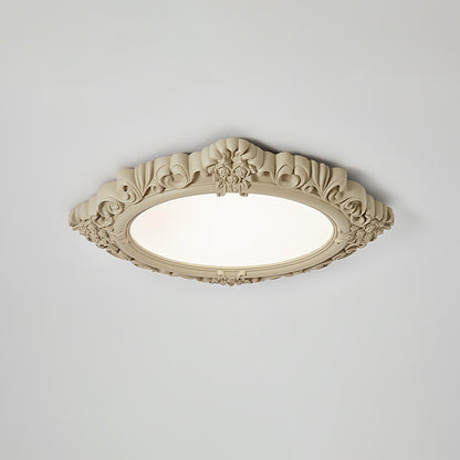 Sculpted Resin Ceiling Lamp ? 34.3″ x W 27.2″ x H 3″ / ? 87cm x W 69cm x H 7.5cm / Beige / Warm light Ceiling lamp
