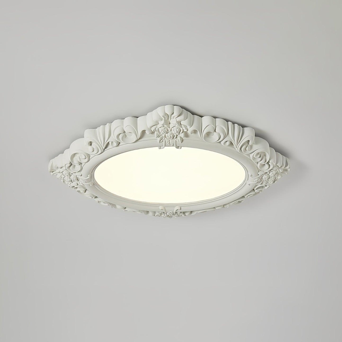 Sculpted Resin Ceiling Lamp ? 34.3″ x W 27.2″ x H 3″ / ? 87cm x W 69cm x H 7.5cm / White / Warm light Ceiling lamp