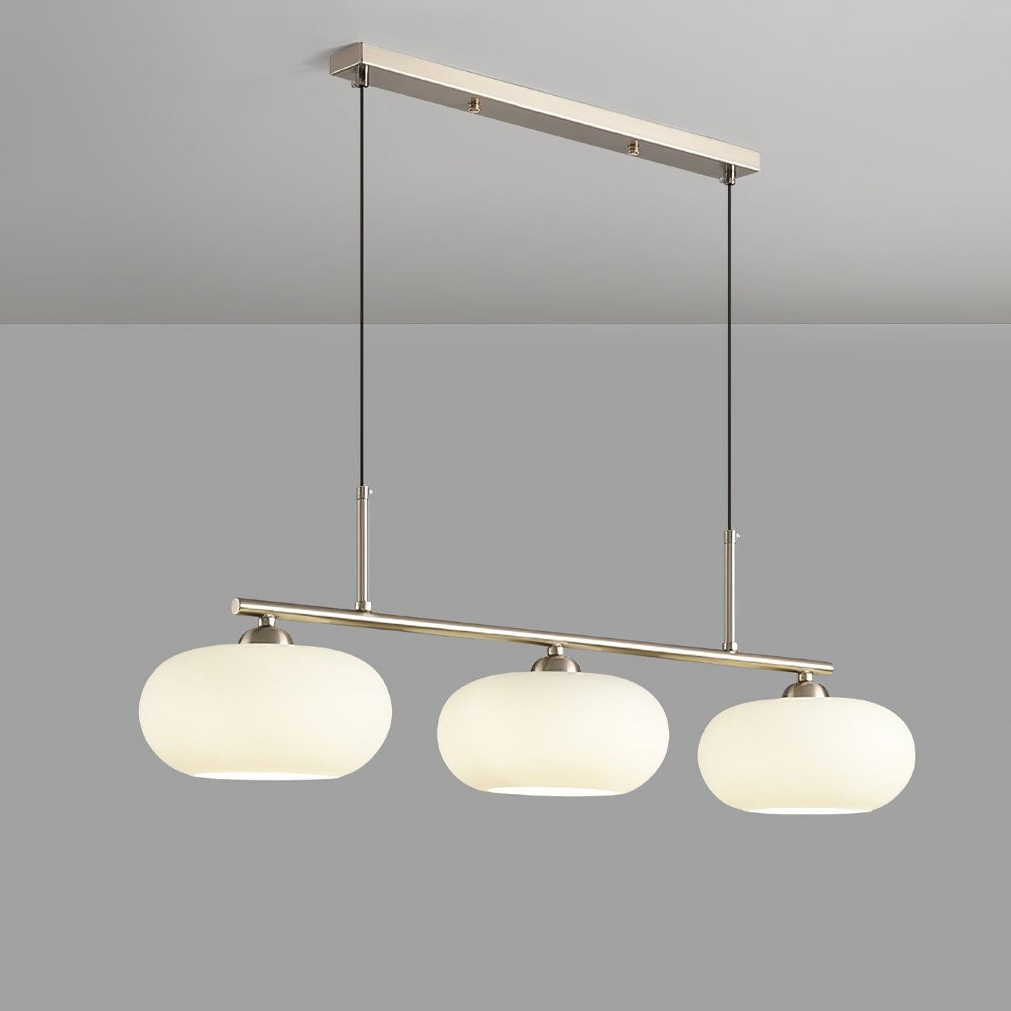 Sculptural Pendant Light L 38.5″ x H 11″/ L 98cm x H 28cm / Nickel Pendant light