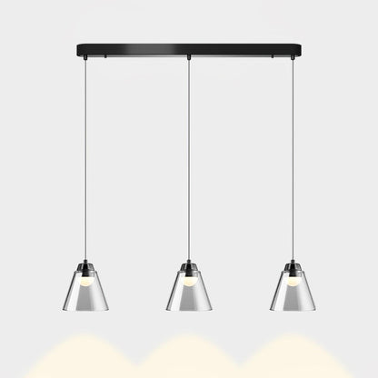 Sculptural Glass Pendant Lamp Dia 34.6″ x H 59″ / Dia 88cm x H 150cm / Black & Clear / Warm Light Pendant light