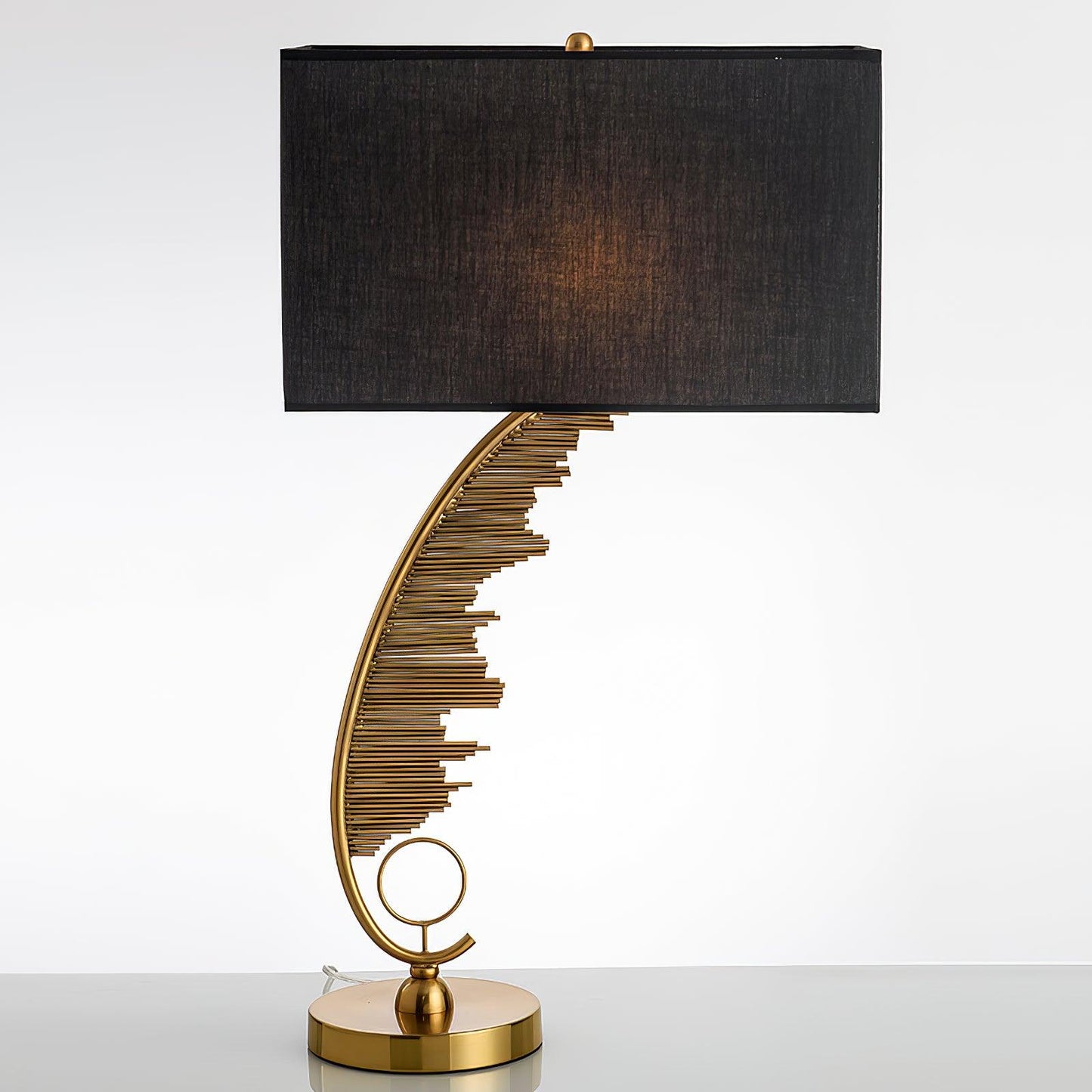 Sculptural Table Lamp ? 14.9″ x H 28.3″ / Dia 38cm x H 72cm / Black + Gold / US plug Table lamp