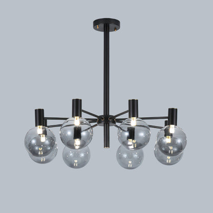 Selva Black Chandelier 8 Heads Dia 26″ x H 7.9″ / Dia 66cm x H 20cm / Black / Smoke gray Chandelier