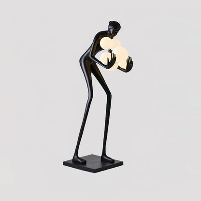 Sentinel Sculpture Floor Lamp Dia 23.6″ x H 70.8″ / Dia 60cm x H 180cm / Black & White glass ball / US Plug Floor lamp