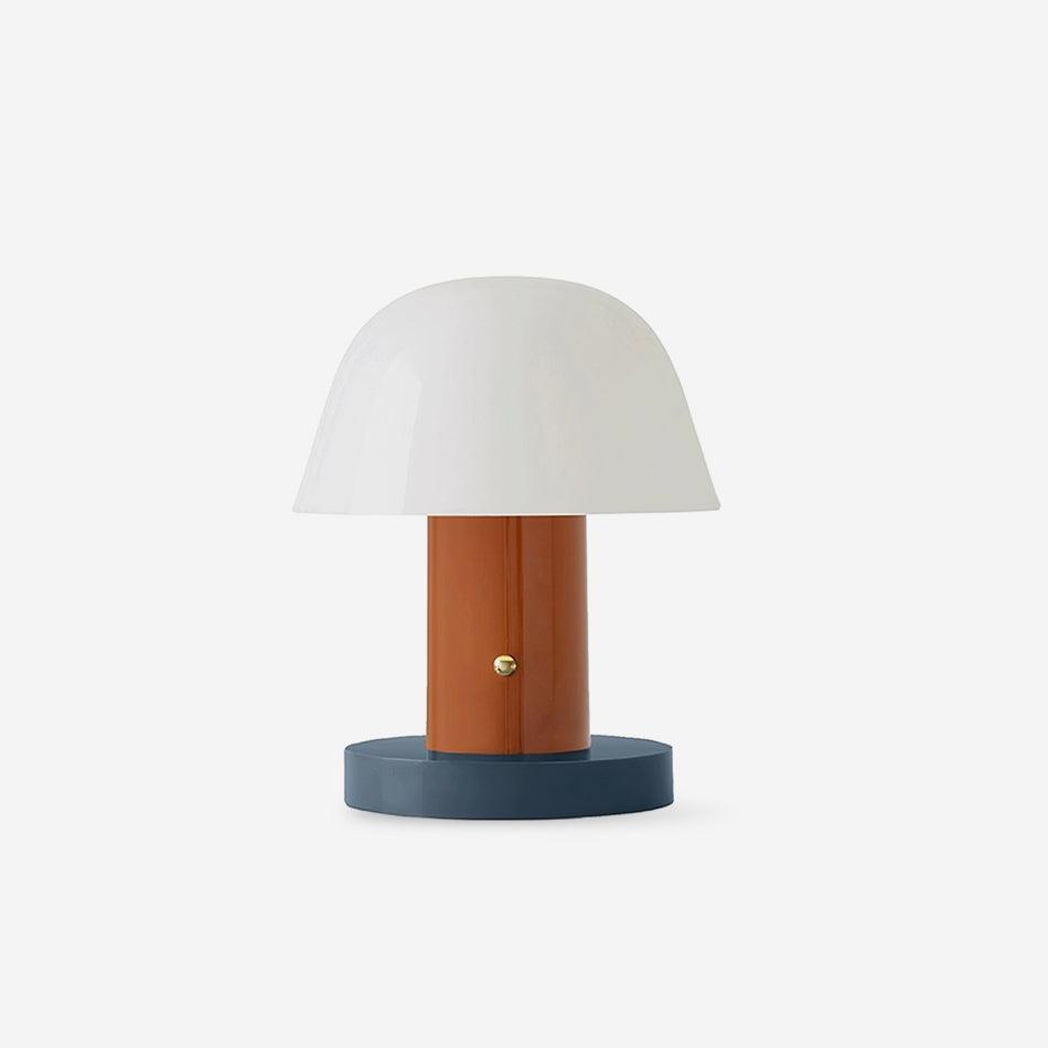 Serena Built-in Battery Table Light ? 7″ x H 8.6″ / Dia 18cm x H 22cm / Brown & White / Touch Switch Table lamp