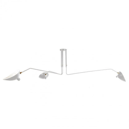 Serge Mouille Ceiling Light A 3heads L 59″ x H 12.6″ / L 150cm x H 32cm / White Ceiling lamp