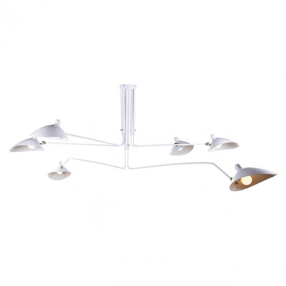 Serge Mouille Ceiling Light A 6heads L 86.6″ x H 12.6″ / L 220cm x H 32cm / White Ceiling lamp