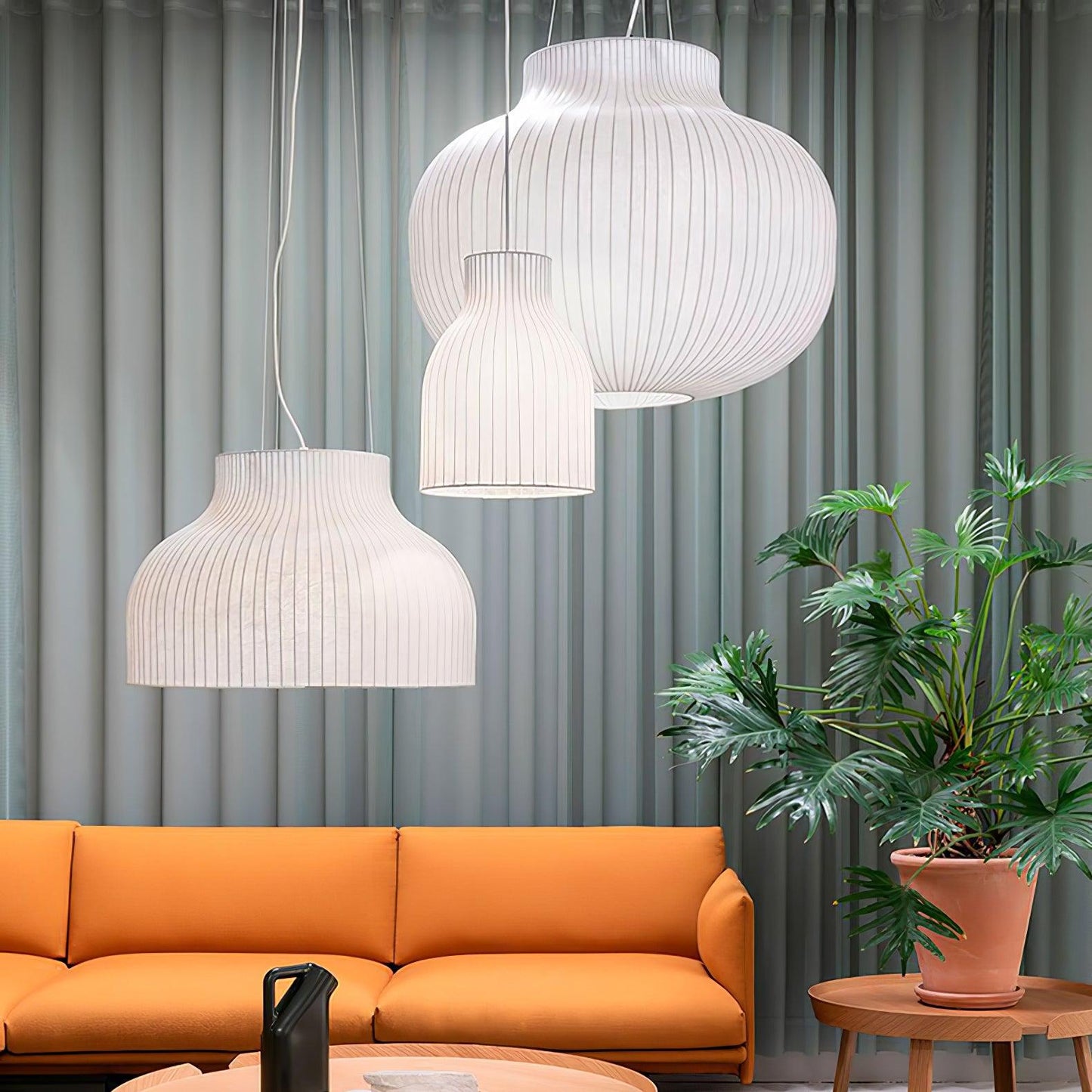 Serica Trio Silk Pendant Collection Pendant light
