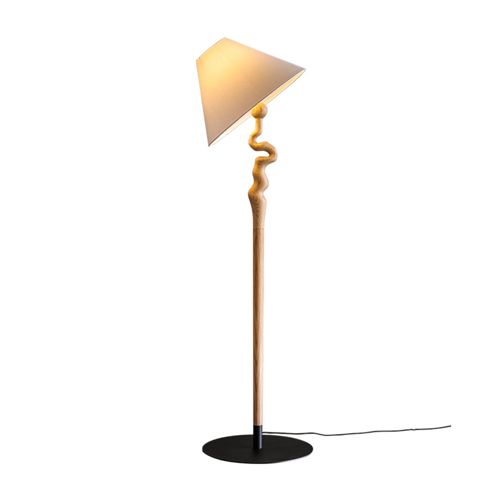 Serpentine Twist Floor Lamp Dia 19.7″ x H 67.7″ / Wood Color / US Plug Floor lamp