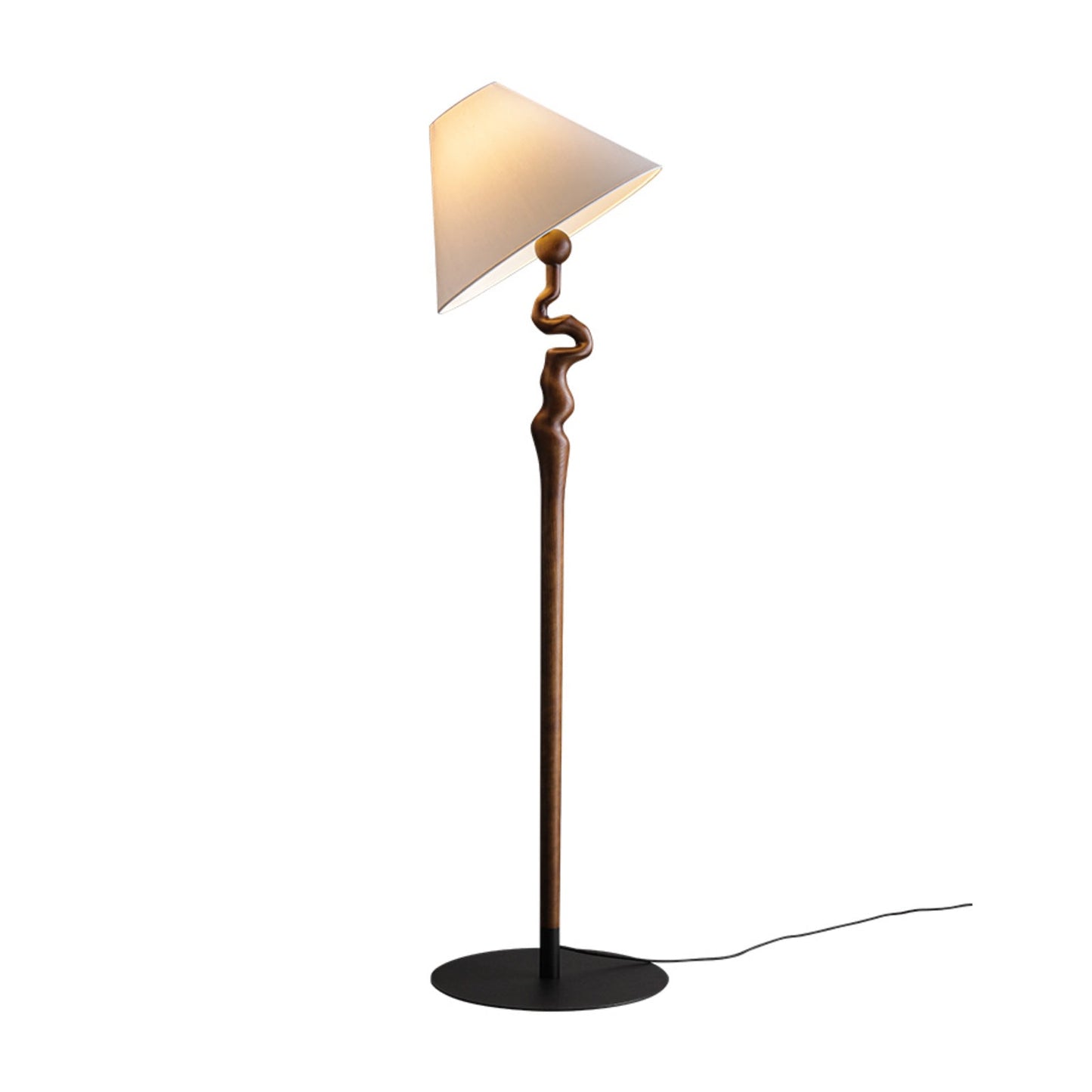 Serpentine Twist Floor Lamp Dia 19.7″ x H 67.7″ / Walnut Color / US Plug Floor lamp