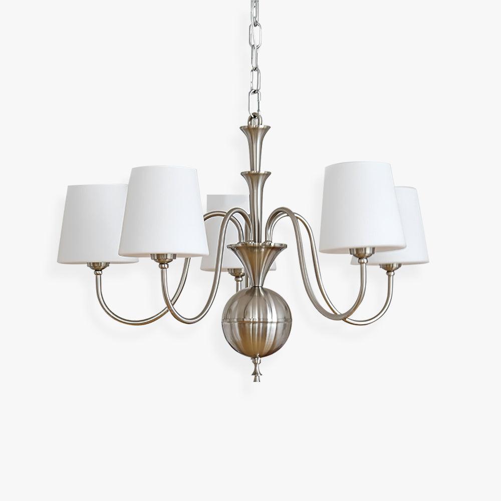Shabby Chandelier Dia 23.6″ x H 16.9″ / Dia 60cm x H 43cm / Chrome & White Chandelier