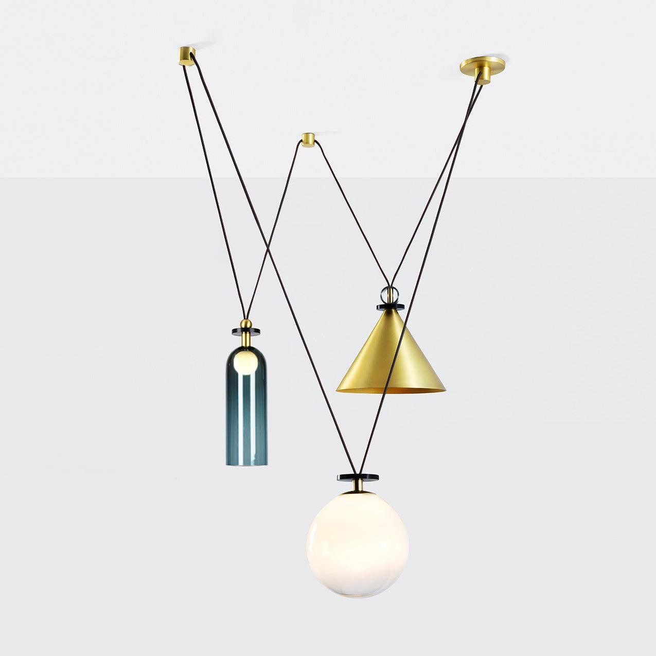 Geometric Shape Art Modern Chandelier Section F: Dia 23.6″ x H 47.2″ / Dia 60cm x H 120cm Chandelier