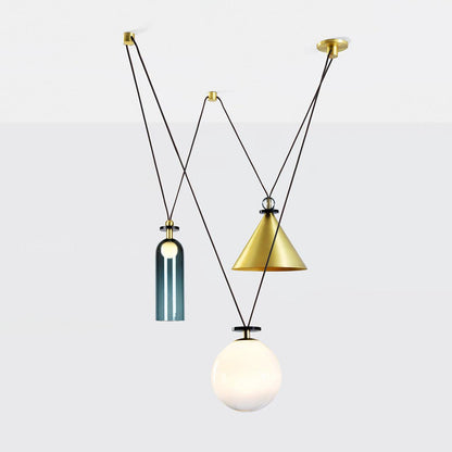 Geometric Shape Art Modern Chandelier Section F: Dia 23.6″ x H 47.2″ / Dia 60cm x H 120cm Chandelier