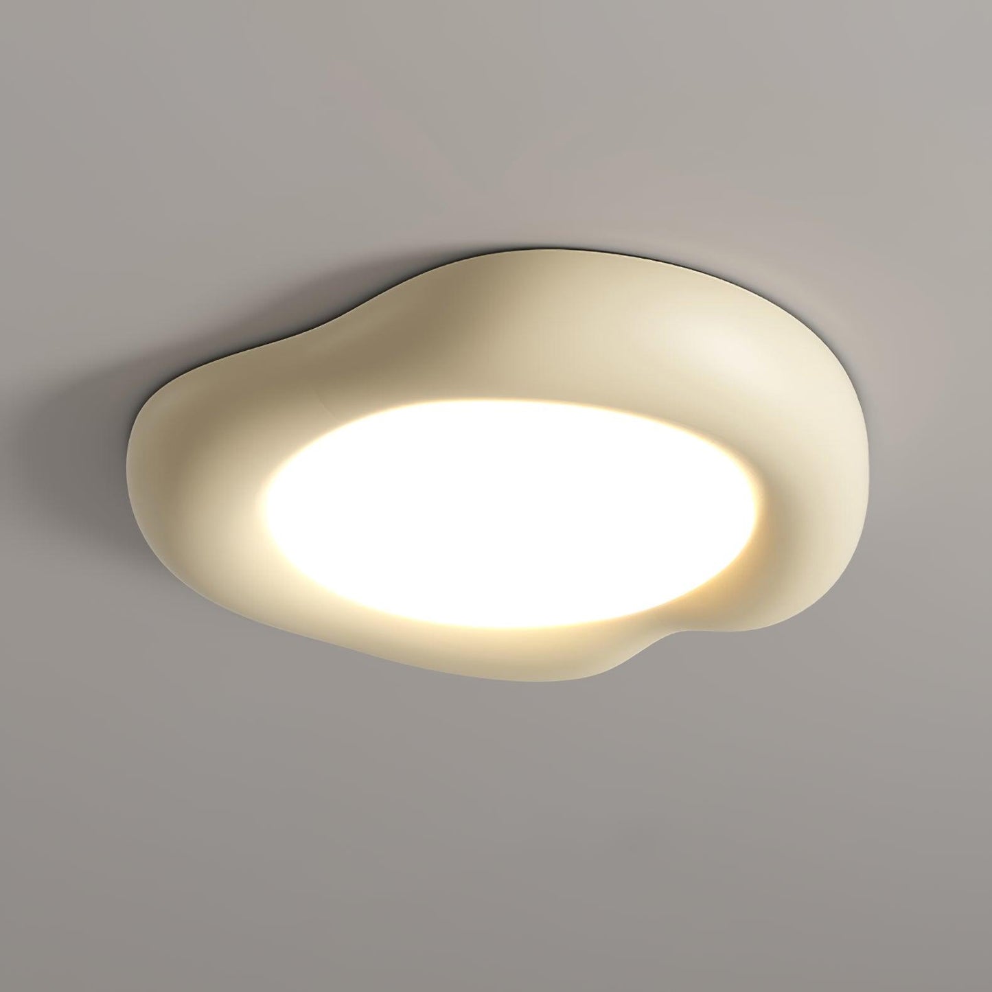 Shaped Apple Ceiling Lamp Dia 19.7″ x H 3.5″ / Dia 50cm x H 9cm / Beige / Three-color changing light Ceiling lamp