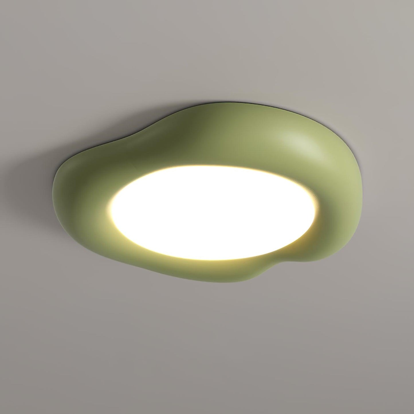 Shaped Apple Ceiling Lamp Dia 19.7″ x H 3.5″ / Dia 50cm x H 9cm / Green / Three-color changing light Ceiling lamp