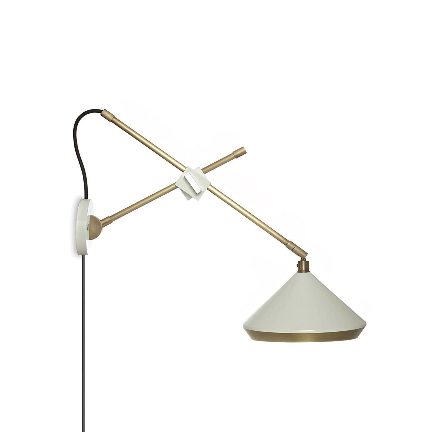 Shear Plug-in Wall Light ? 18″ X H 15.8″ / Dia 46cm X H 40cm / Copper Plating & Matte White / US Plug Wall lamp
