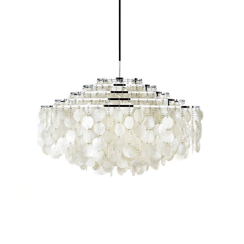 Round Shell Chandelier Dia 39.3″ x H 23.6″/ Dia 100cm x H 60cm / Chrome Chandelier