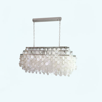 Round Shell Chandelier L 31.5″ x W 11″ xH 19.6″ / L 80cm x W 28cm x H 50cm / Chrome Chandelier