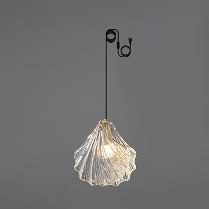 Shell Mini Pendant Swag Light 1 head ? 7.9″ x H 8.3″ / Dia 20cm x H 21cm / Brass + Clear / US Plug Pendant light