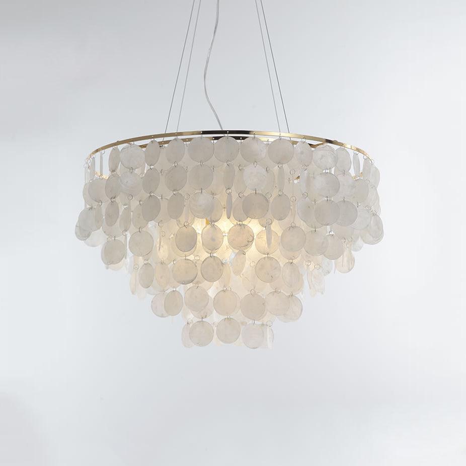 Shell Wind Chime Chandelier ? 23.6″ x H 15.7″ / Dia 60cm x H 40cm / Copper + White Chandelier