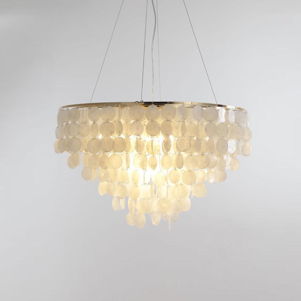 Shell Wind Chime Chandelier ? 31.5″ x H 15.7″ / Dia 80cm x H 40cm / Copper + White Chandelier