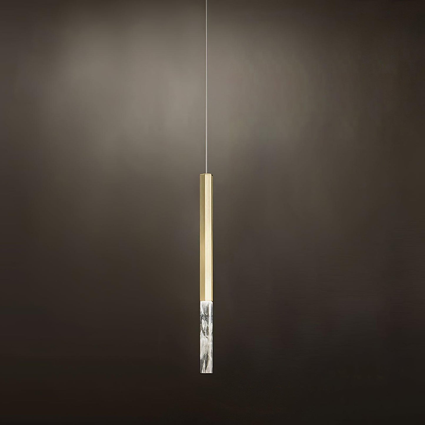Shine Vertical Plumage Suspension 1 heads ? 1.5″ x H 20.9″ / Dia 3.8cm x H 53cm / Gold / Warm Light Pendant light