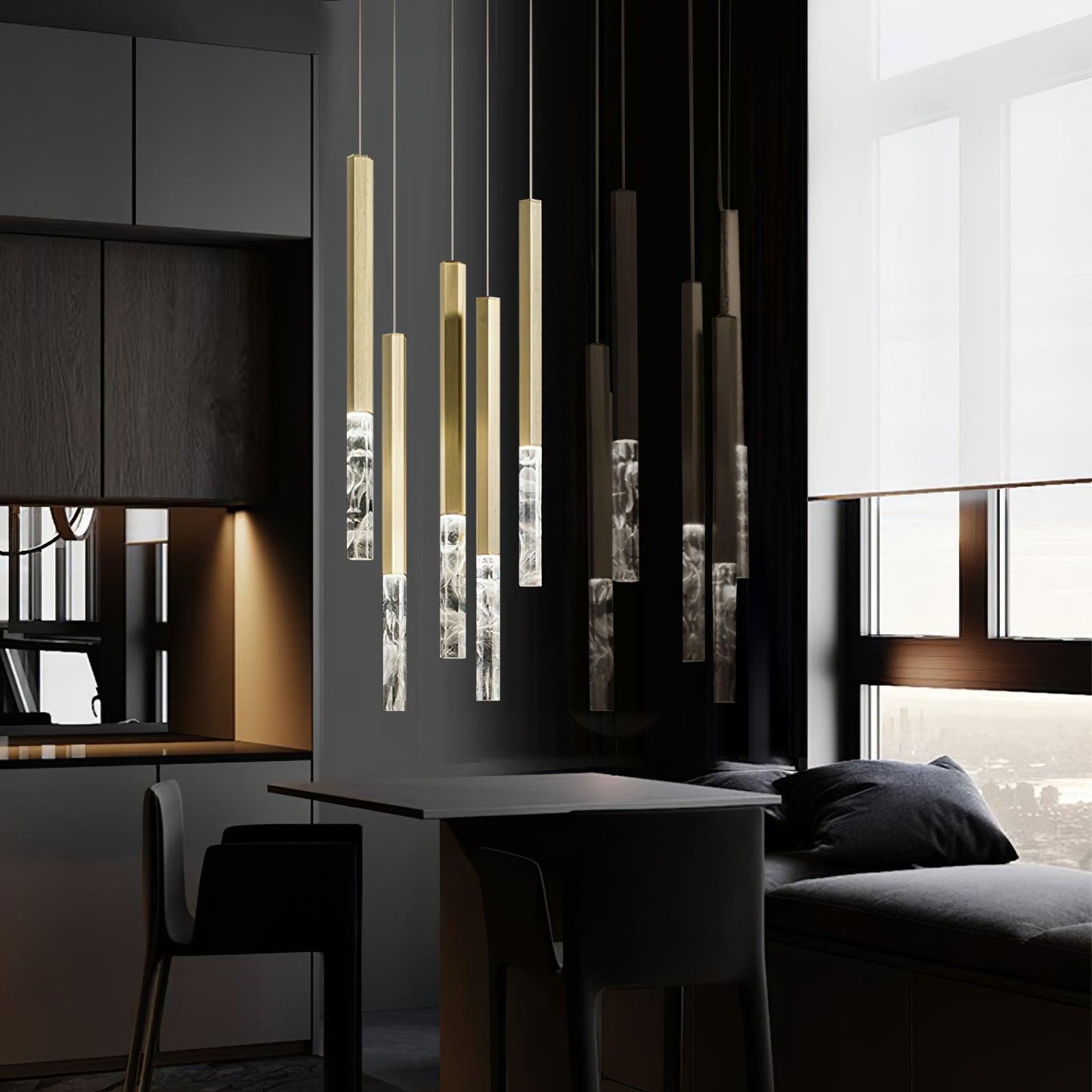 Shine Vertical Plumage Suspension Pendant light