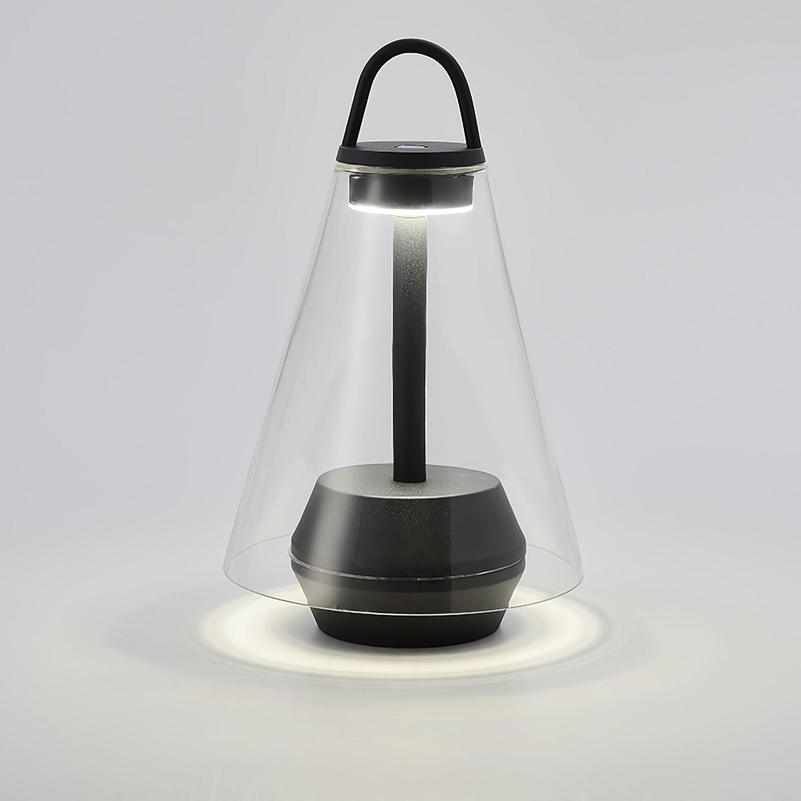 Shuttle Built-in Battery Table Lamp Dia 8.3″ x H 13.4″ / Dia 21cm x H 34cm / Black & Clear / Warm Light Table lamp