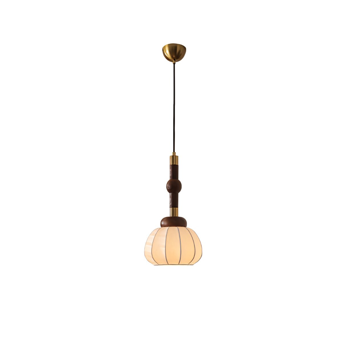Silk Globe Pendant Lamp Dia 7.9″ x H 13.8″ / Dia 20cm x H 35cm / Gold & Walnut Color & White Pendant light