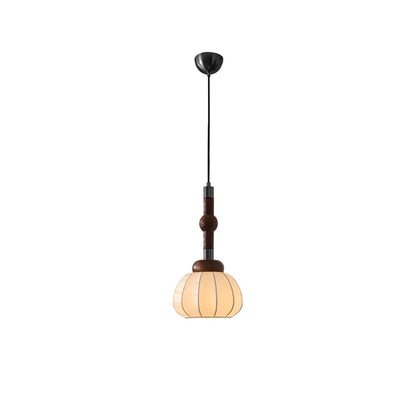 Silk Globe Pendant Lamp Dia 7.9″ x H 13.8″ / Dia 20cm x H 35cm / Black & Walnut Color & White Pendant light