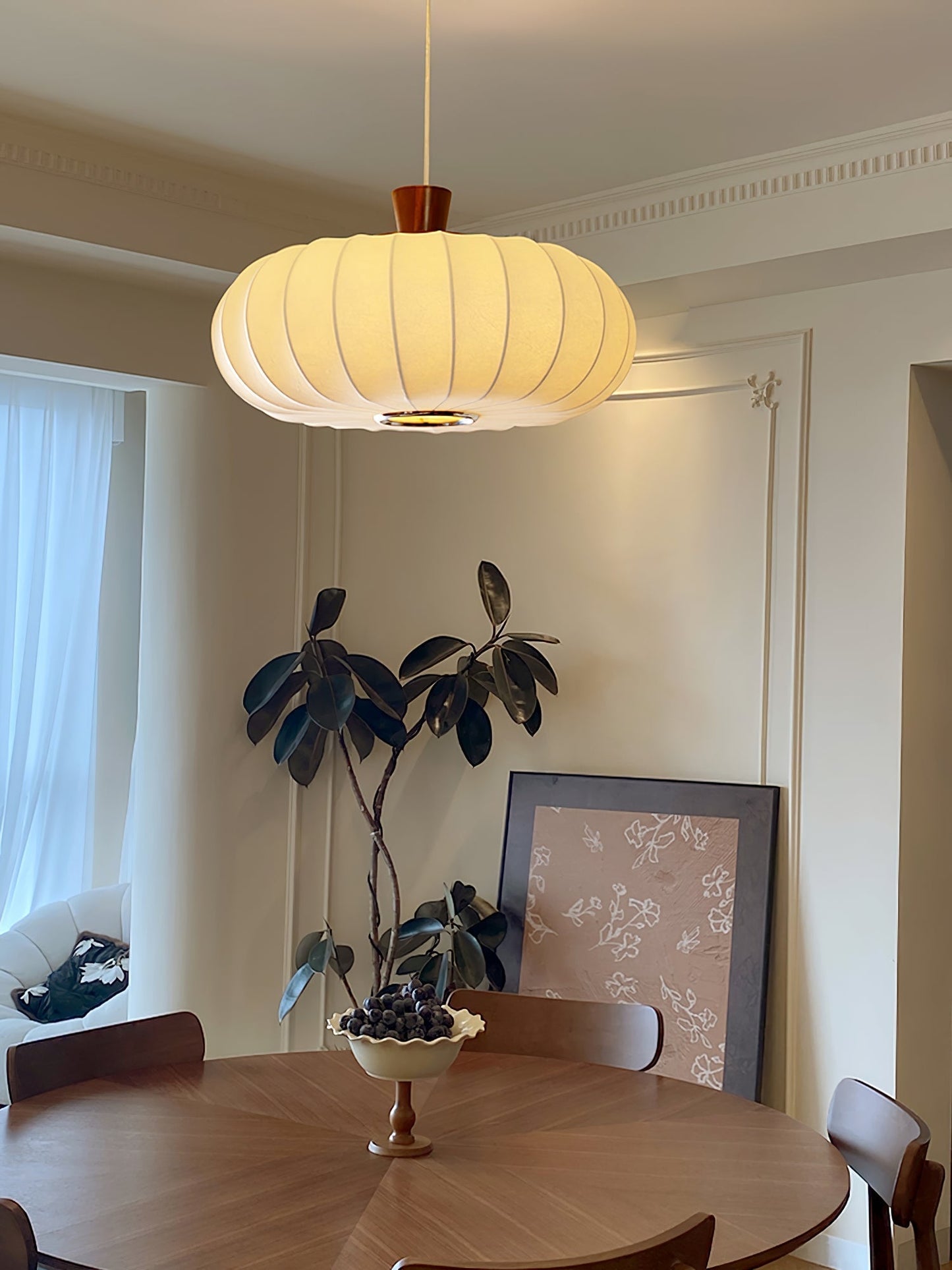 Silk Lantern Pendant Light Dia 19.7″ x H 11.8″ / White Pendant light